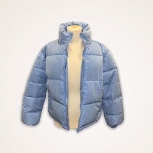 light blue large puffer jacket